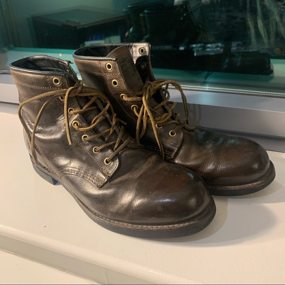 Men's Frye Arkansas Mid Lace Leather Boots Sz 11